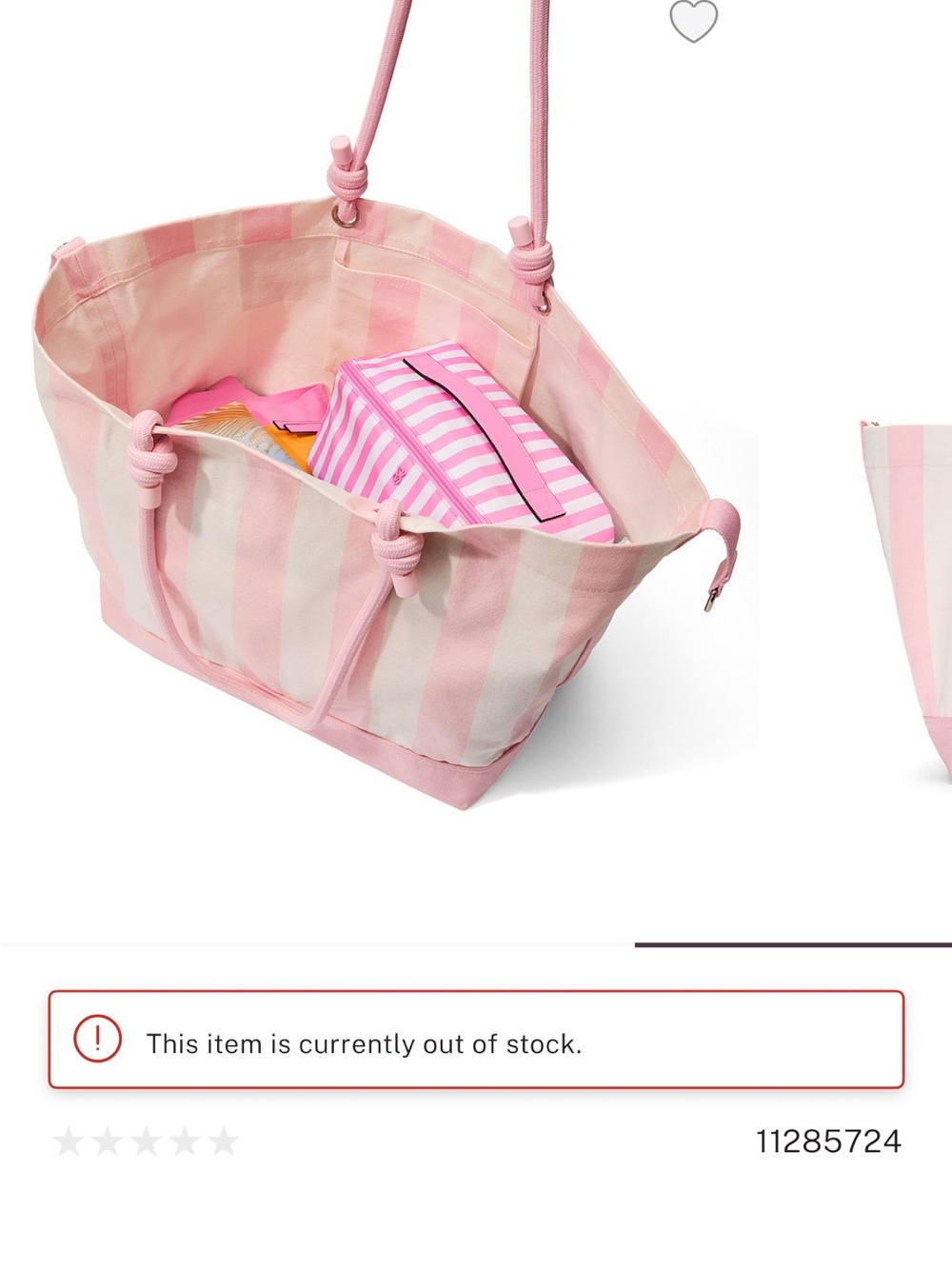 NWT Victoria Secret heritage stripe rope tote - Picture 6 of 6